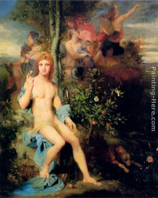 Apollo and the Nine Muses painting - Gustave Moreau Apollo and the Nine Muses art painting
